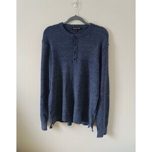 Michael Kors Mens Merino Wool Blend Sweater Blue Crew Neck Pullover Size‎ 2XL